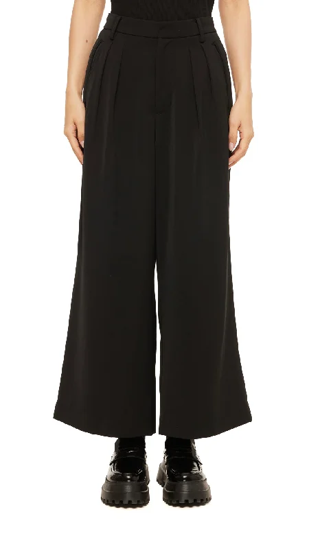 Trimmed Pocket Wide-Leg Pants