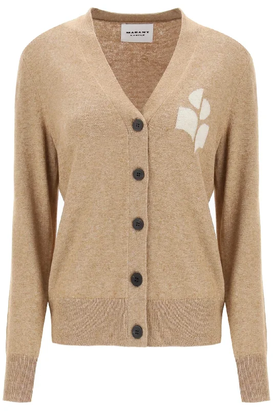 karin cardigan with logo intarsia CA0008FA A1X05E CAMEL