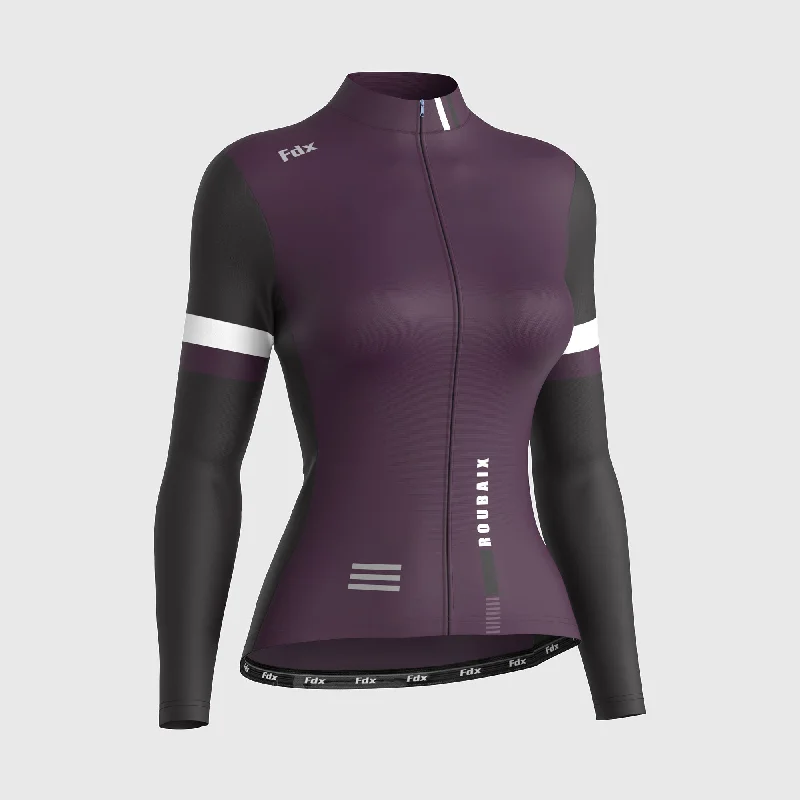 Fdx Limited Edition Women's & Girl's Purple Thermal Roubaix Long Sleeve Cycling Jersey