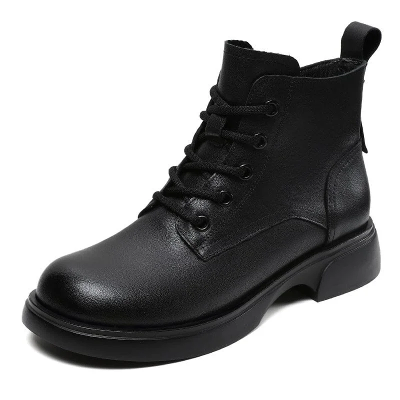 Women Minimalist Soft Leather Flat Ankle Boots